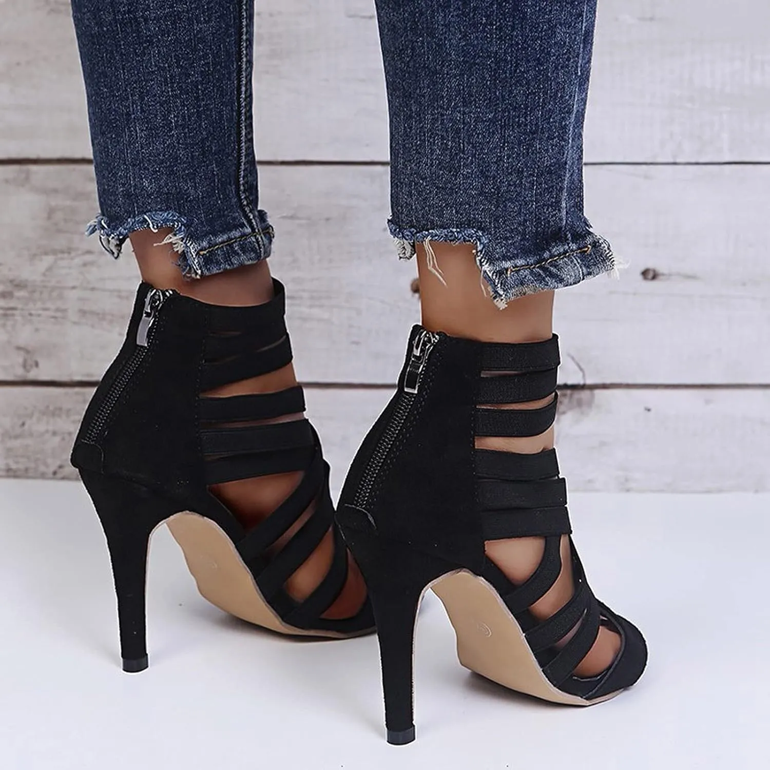 Women's Chunky High Heel Sandal Strappy Open Toe Ankle Strap Dress Shoes Bridesmaid Ladies in Wedding Bridal Shoes