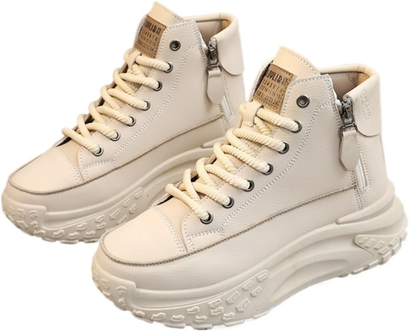 Women's Chunky Sole Casual Sneakers 2025 Fall Platform Shoes, Breathable Round-Toe Slip-Resistant Walking Shoes with EVA Insole, Lightweight Streetwear Sneakers for Women