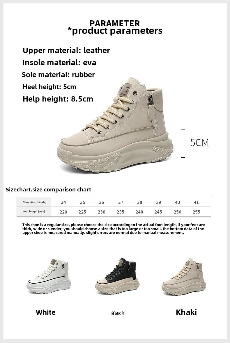 Women's Chunky Sole Casual Sneakers 2025 Fall Platform Shoes, Breathable Round-Toe Slip-Resistant Walking Shoes with EVA Insole, Lightweight Streetwear Sneakers for Women