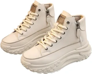 Women's Chunky Sole Casual Sneakers 2025 Fall Platform Shoes, Breathable Round-Toe Slip-Resistant Walking Shoes with EVA Insole, Lightweight Streetwear Sneakers for Women