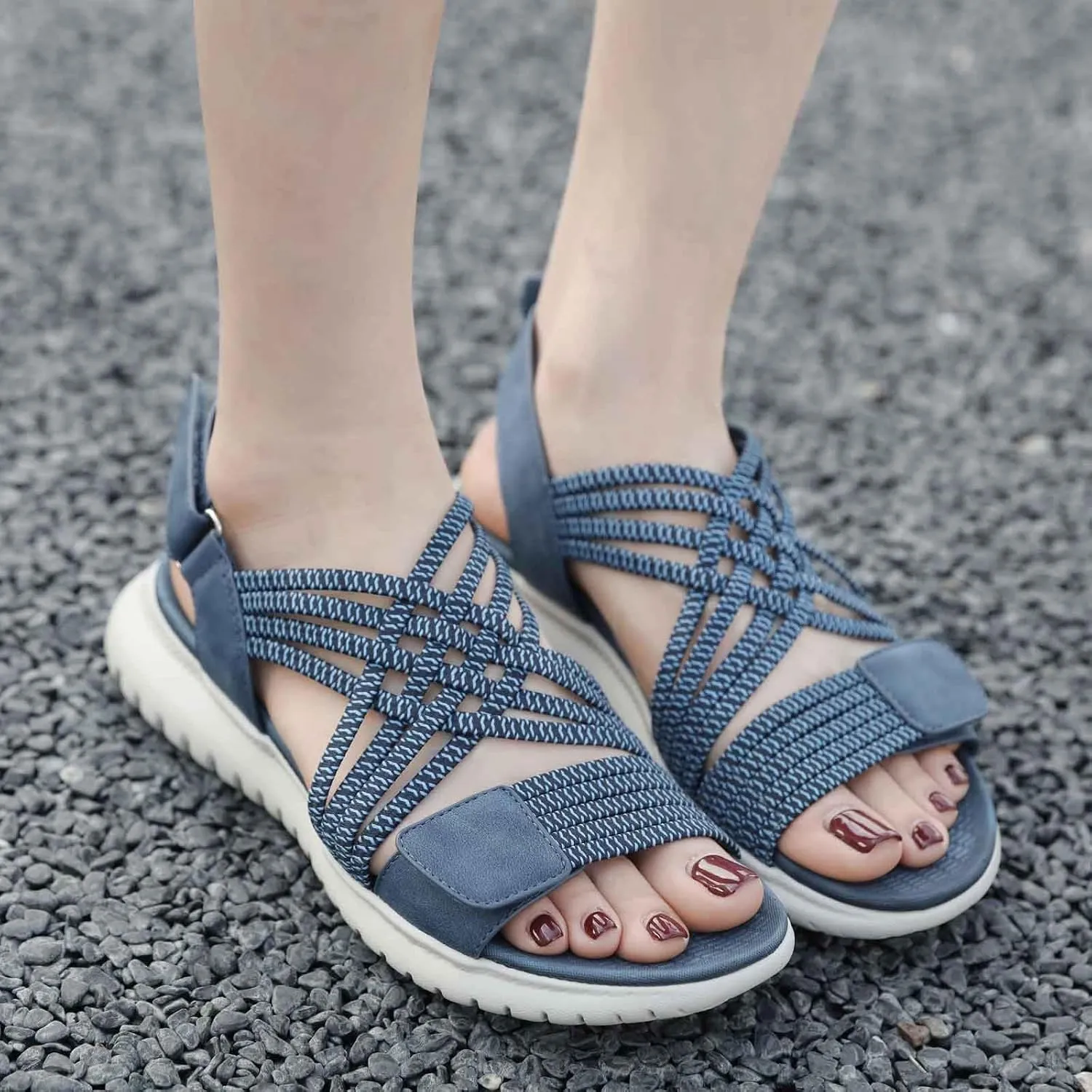 Women's Comfortable Open Toe Sandals with Thick Platform Sole for Casual Wear Summer Walking Beach Vacation