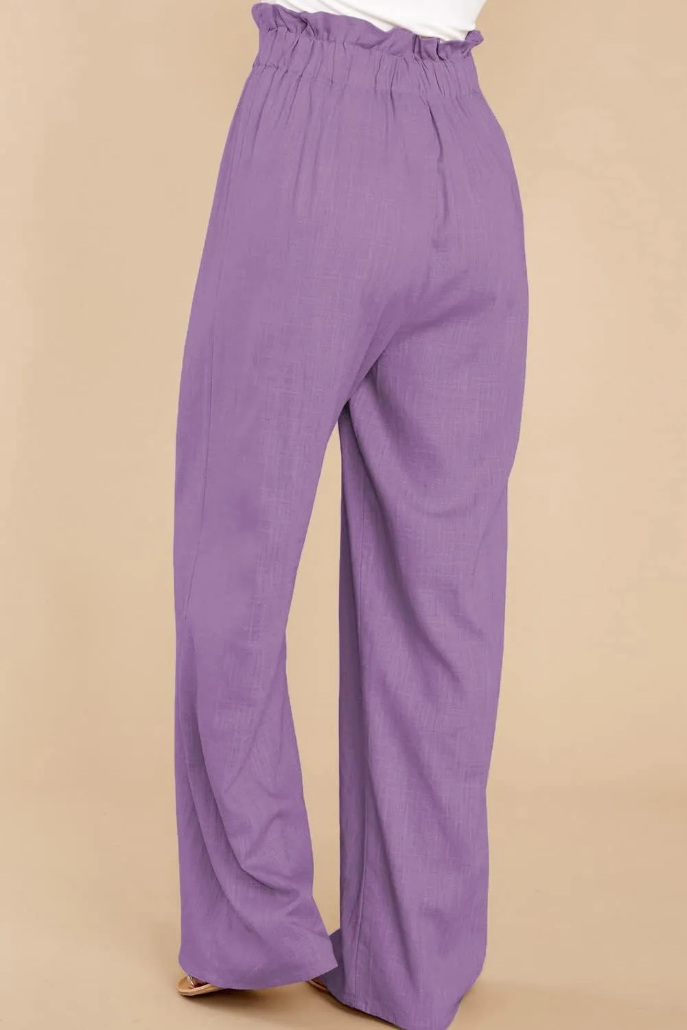 Women's Cotton Linen Casual Adjustable Tie Knot Trousers Boho Palazzo Beach Pants Loose Fit Wide Leg Work Pant