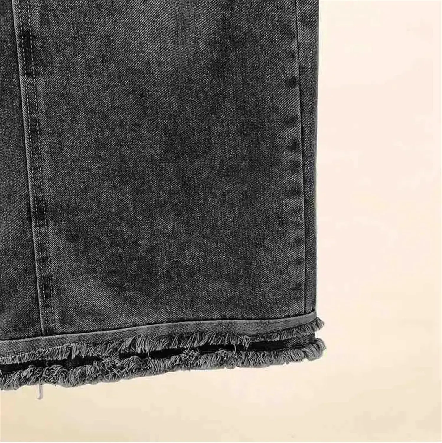 Women's Denim Skirt Spring Summer Fringe A-Line Long Straight-Leg Bodycon Skirt