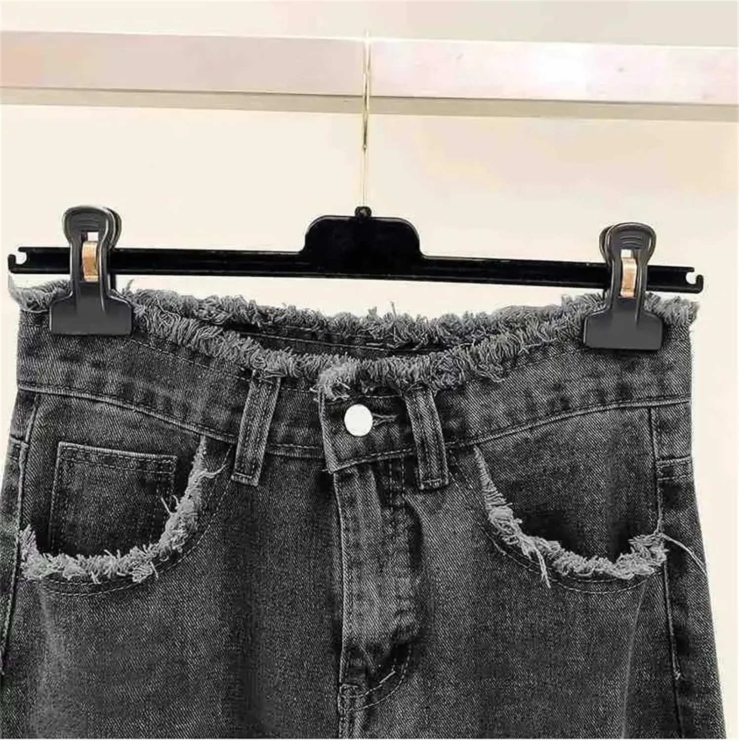 Women's Denim Skirt Spring Summer Fringe A-Line Long Straight-Leg Bodycon Skirt