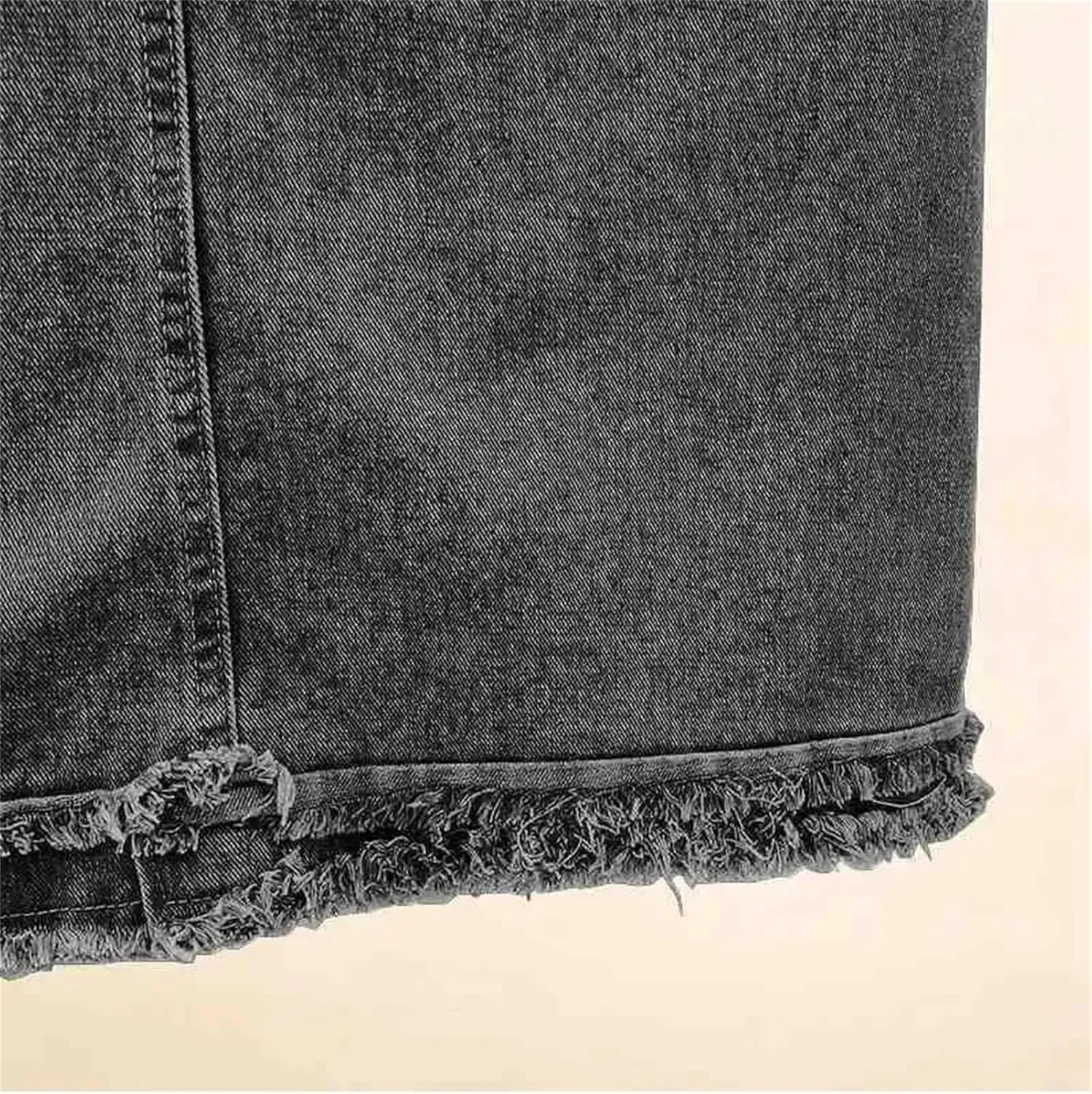 Women's Denim Skirt Spring Summer Fringe A-Line Long Straight-Leg Bodycon Skirt