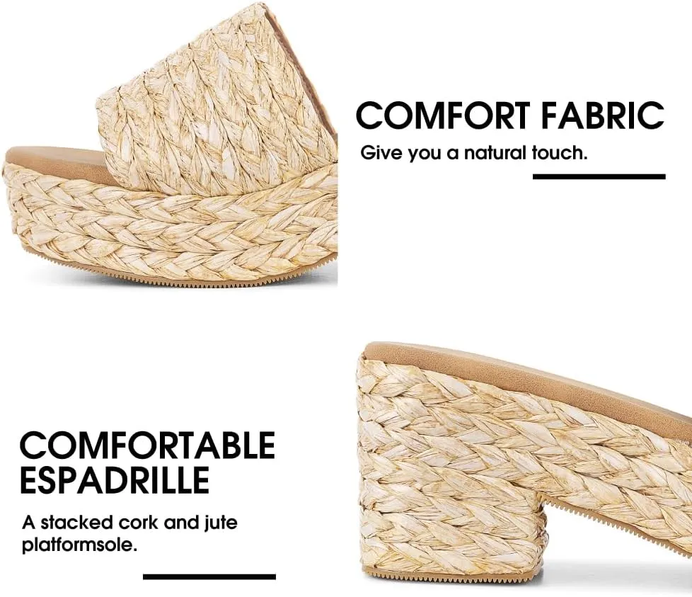 Women's Espadrilles Platform Sandals Wedges Slides Sandals Open Toe Fashion Summer Outdoor Beach Sandals