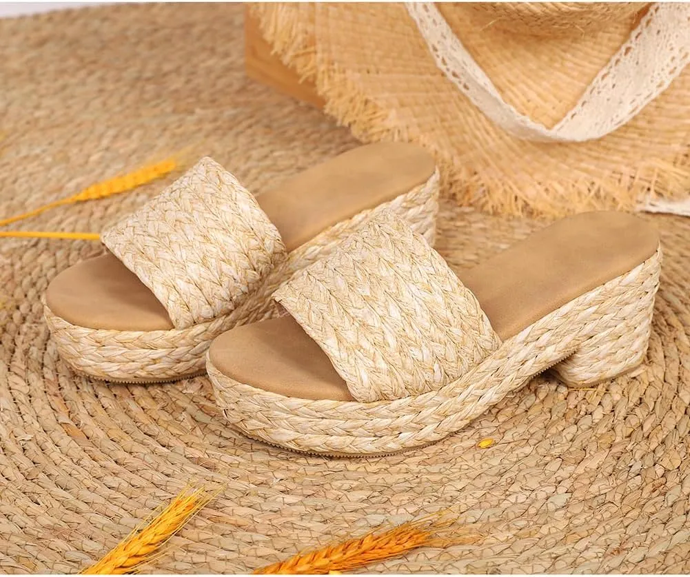 Women's Espadrilles Platform Sandals Wedges Slides Sandals Open Toe Fashion Summer Outdoor Beach Sandals