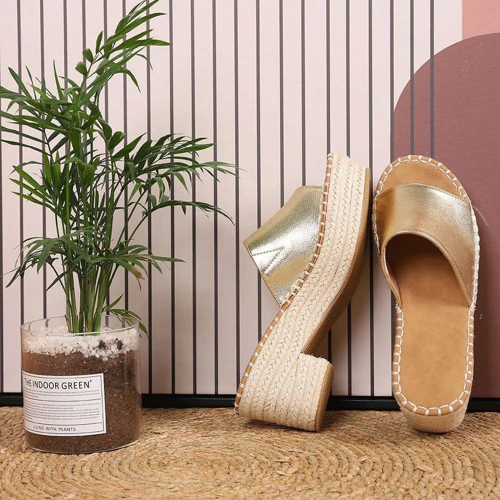 Women's Espadrilles Platform Sandals Wedges Slides Sandals Open Toe Fashion Summer Outdoor Beach Sandals