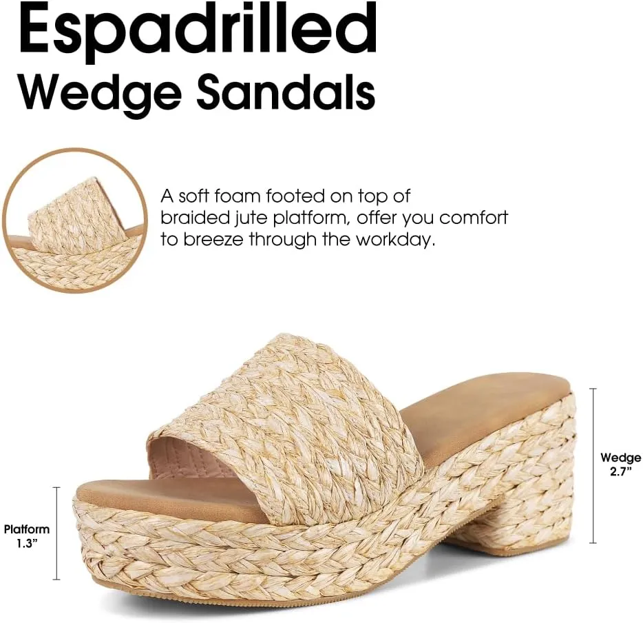 Women's Espadrilles Platform Sandals Wedges Slides Sandals Open Toe Fashion Summer Outdoor Beach Sandals
