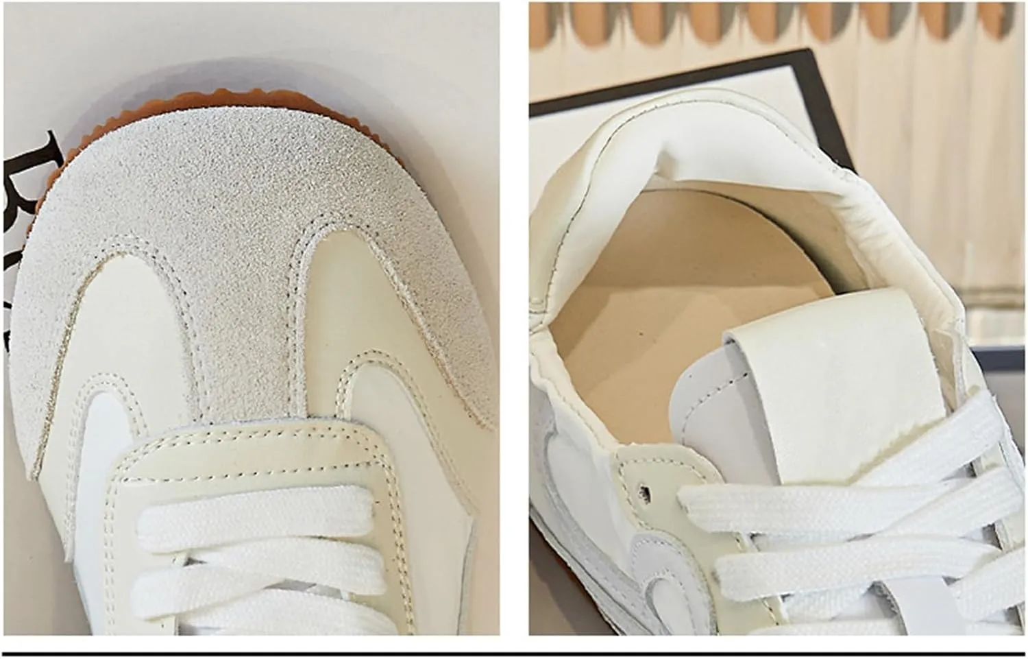 Women's Fashion Platform Trainers Casual Lace-Up Flats Spring Sneakers - Colorblock Stylish Comfort Shoes for Spring and Summer