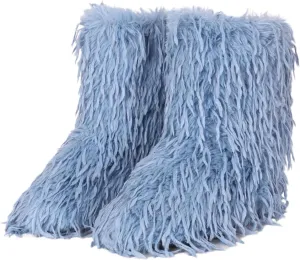 Women's Faux Fur Boots Furry Fluffy Winter Snow y2k Boots for Girls Mid-Calf Flat Fuzzy Shoes Plush Warm Outdoor Indoor