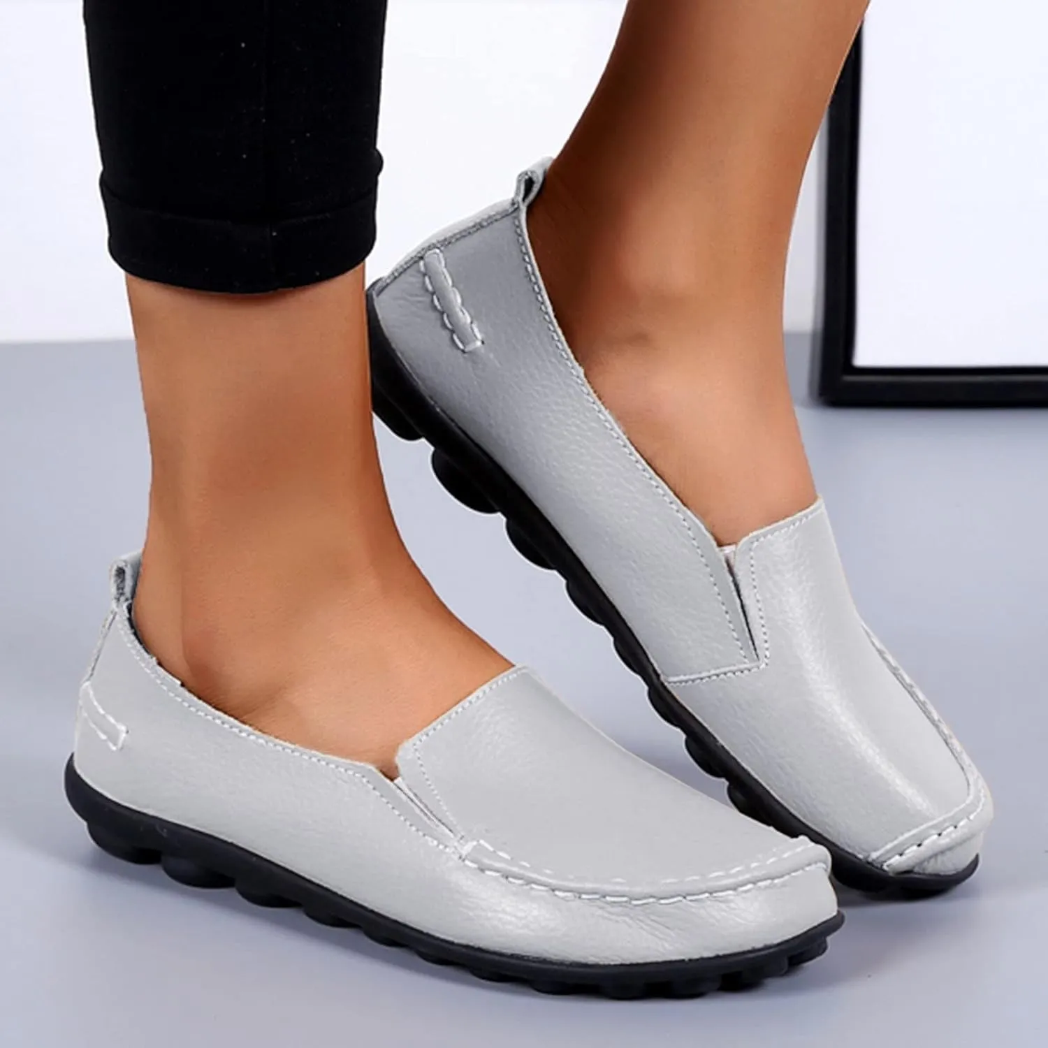 Women's Flats Shoes Slip On Work Shoes Comfort Walking Shoes Lightweight Comfort Penny Loafers Classic Wide Flats