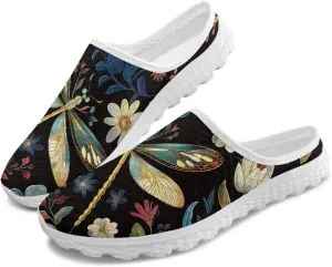 Women's Half Cap Toe Mesh Slippers Lightweight Breathable Lazy Slip On Shoes Fashionable Outdoor Walking Shoes