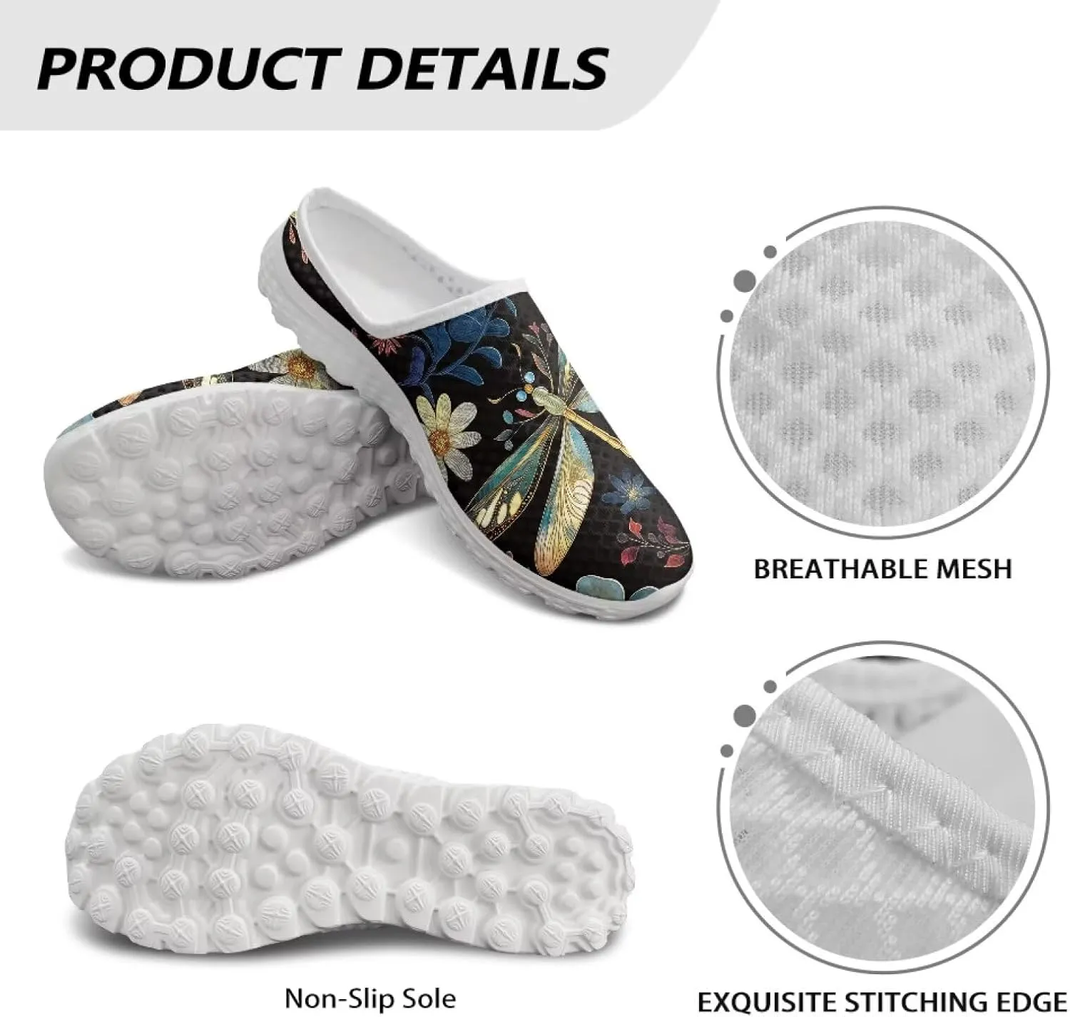 Women's Half Cap Toe Mesh Slippers Lightweight Breathable Lazy Slip On Shoes Fashionable Outdoor Walking Shoes