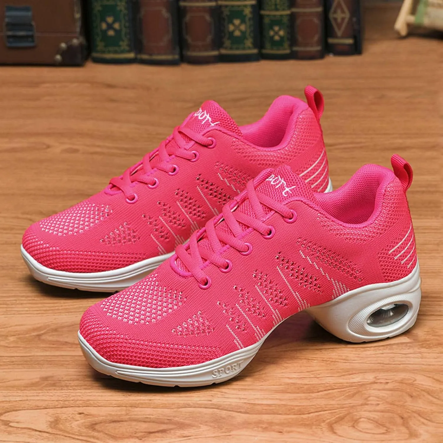 Women's Jazz Shoes Split Sole Dance Sneakers Lace Up Zumba Modern Shoes
