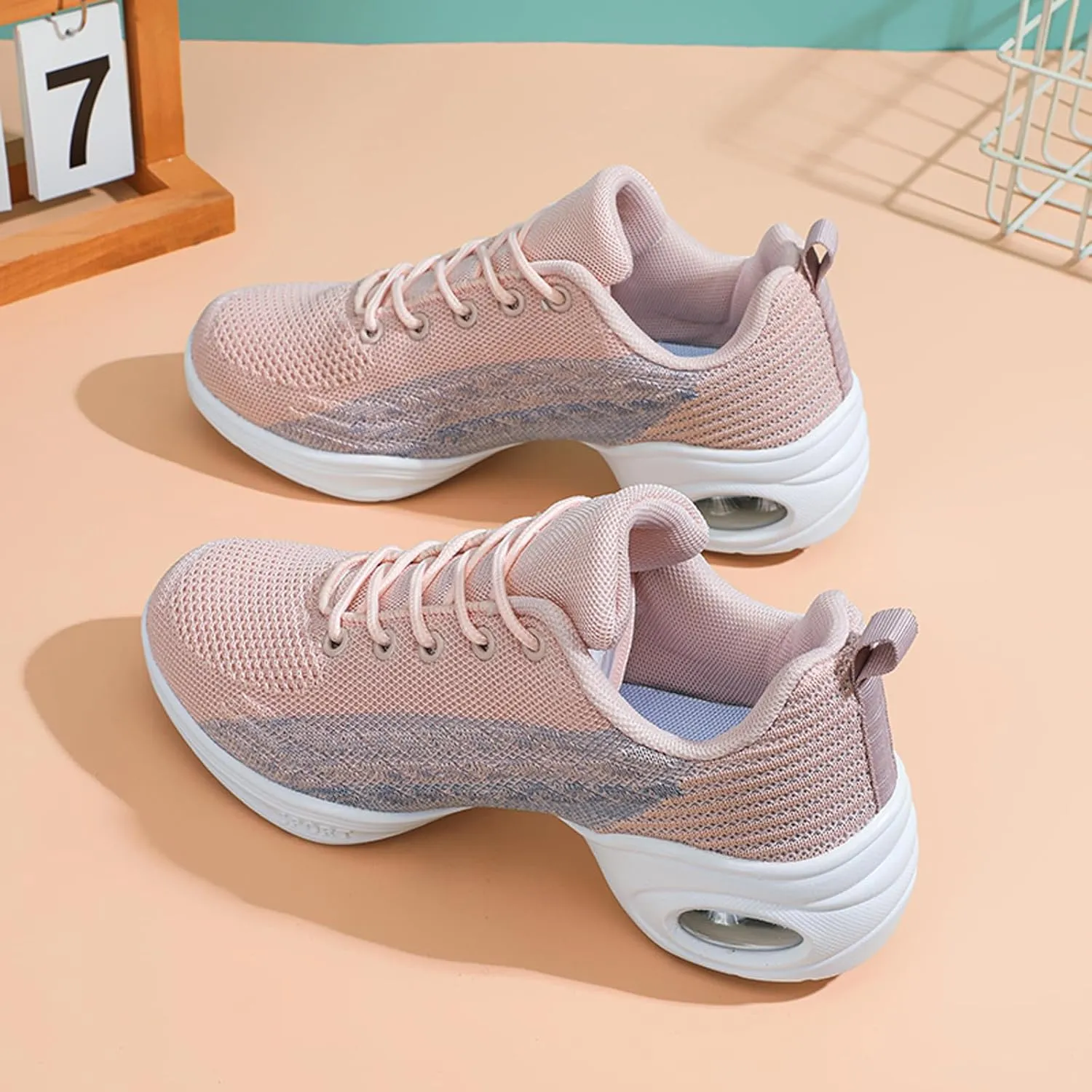 Women's Jazz Shoes Split Sole Dance Sneakers Lace Up Zumba Modern Shoes