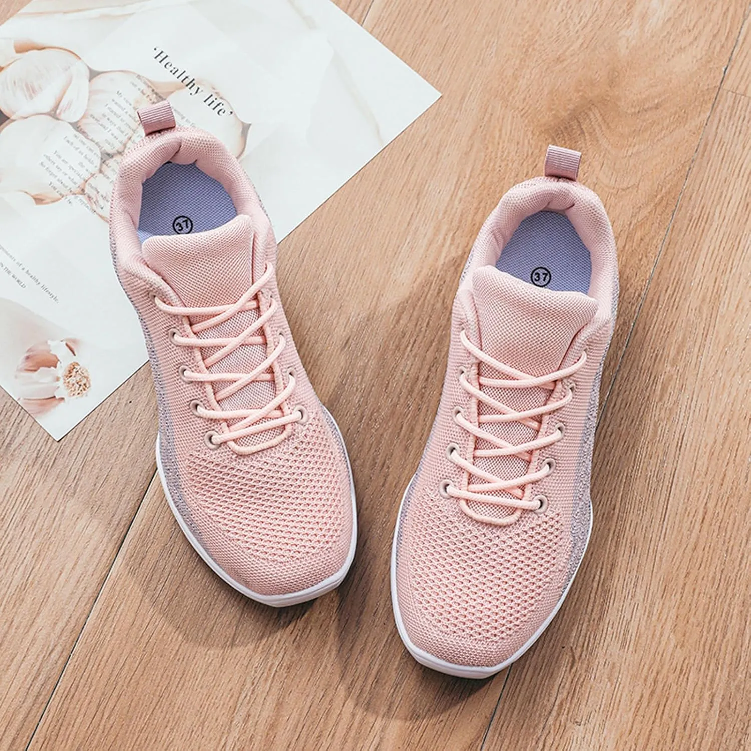 Women's Jazz Shoes Split Sole Dance Sneakers Lace Up Zumba Modern Shoes