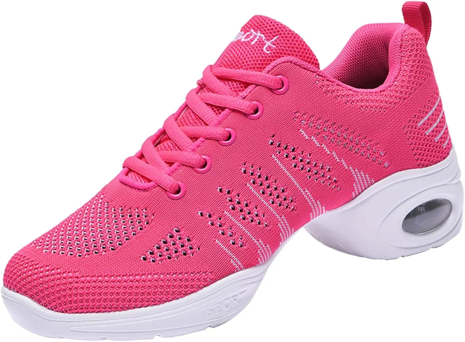 Women's Jazz Shoes Split Sole Dance Sneakers Lace Up Zumba Modern Shoes