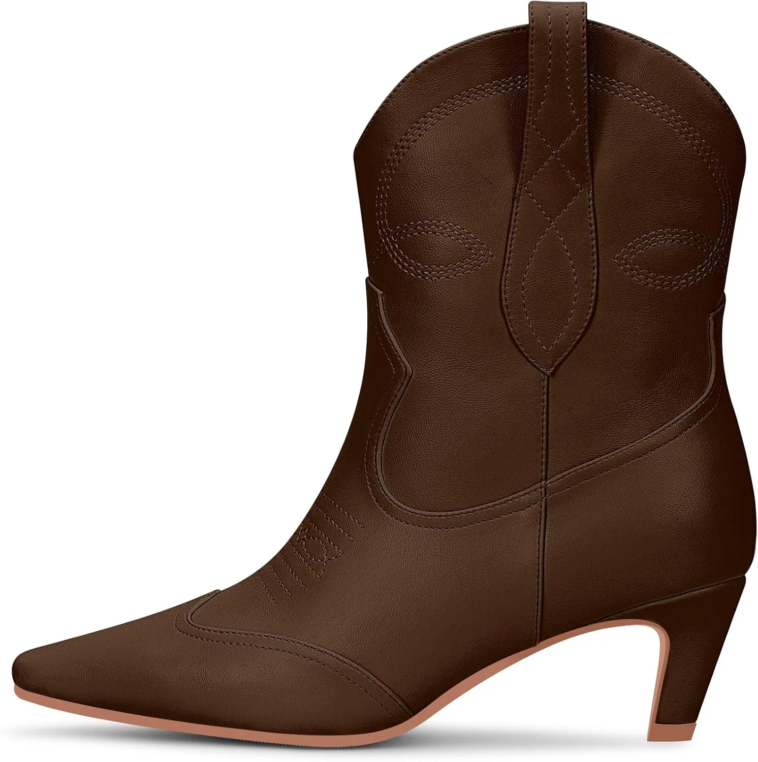 Women's kitten Heel Cowboy Cowgirl Western Ankle Embroided Booties