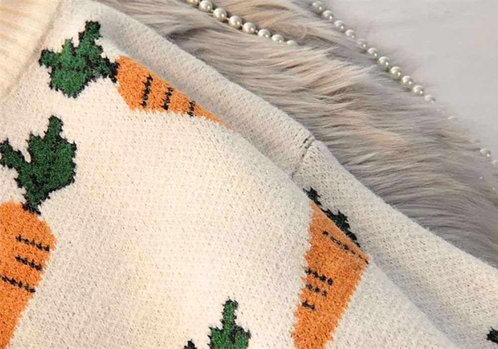 Womens Knitted Orange Sweater Casual Loose Long Sleeve Pullover Sweater Tops