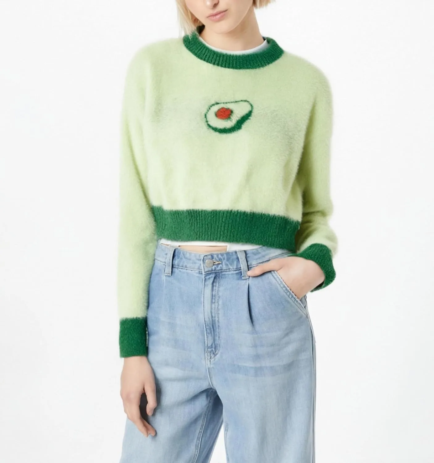 Womens Knitted Orange Sweater Casual Loose Long Sleeve Pullover Sweater Tops