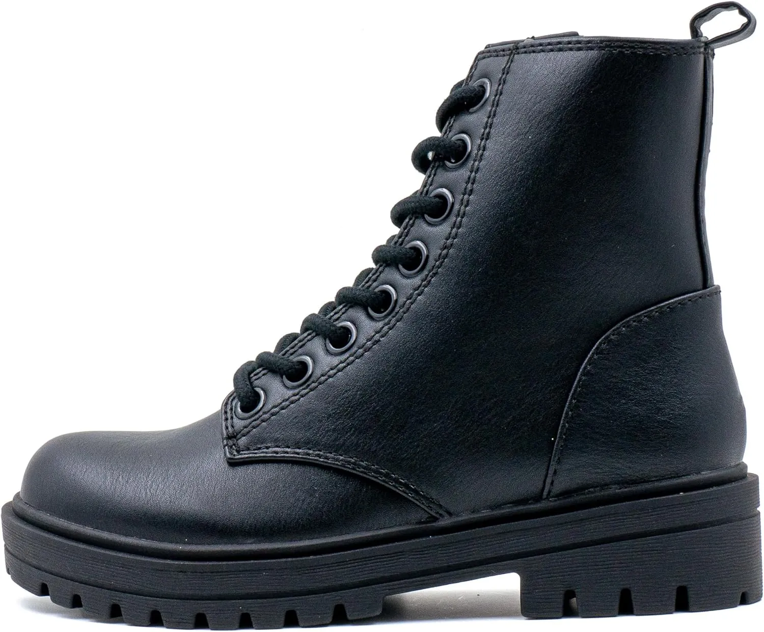 Women's Lace Up Combat Platform Ankle Boots With Thick Sole, Side Zipper Shoes Mid Calf Booties for Lady 2301-2302-2403