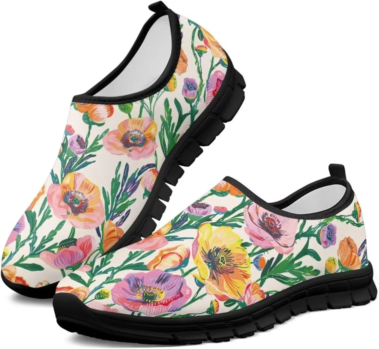 Womens Lightweight Walking Shoes Slip On Flat Non Slip Low-top Fashion Loafers Comfort Travel Shoe US Size 5.5-11.5
