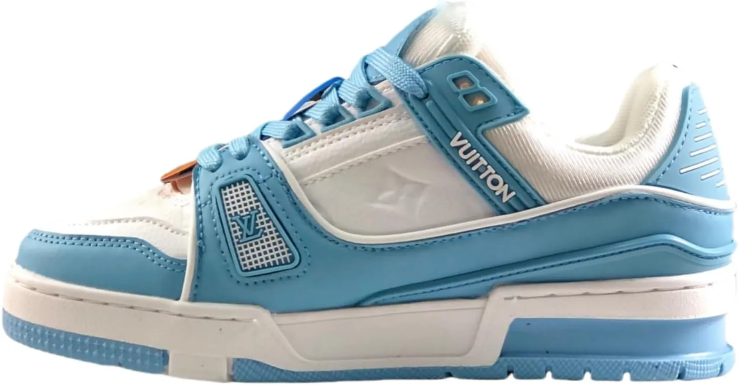 Women's Men's Trainer Sneakers in Neutral Colorblock Leather Fashion Indoor Outdoor Leather Sneakers Breathable Non-Slip Running Shoes