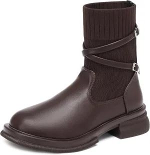 Women's MOUSSE FIT Strap Decor Ankle Boots