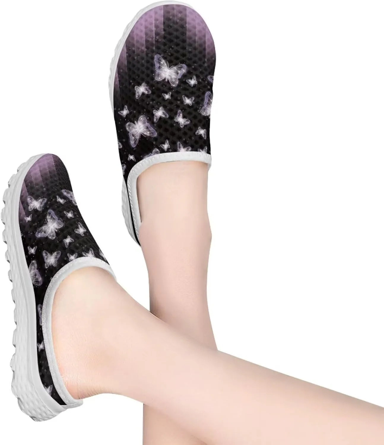 Womens Mules & Clogs Garden Shoes Backless Sneakers - Non-Slip Summer Mesh Slippers Non-Slip Outdoor Walking Shoes