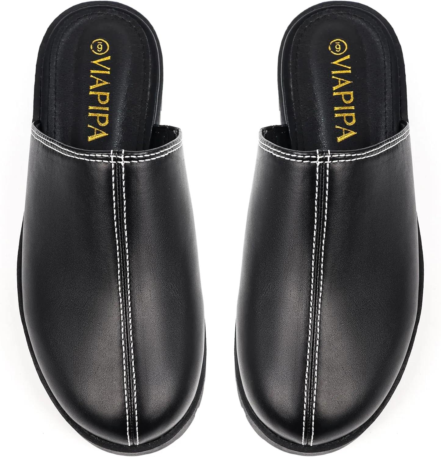 Womens Mules Slip on Shoes Platform Clogs for Women Thick-sole Slippers Toe-covering Sandals (Size 6-10)