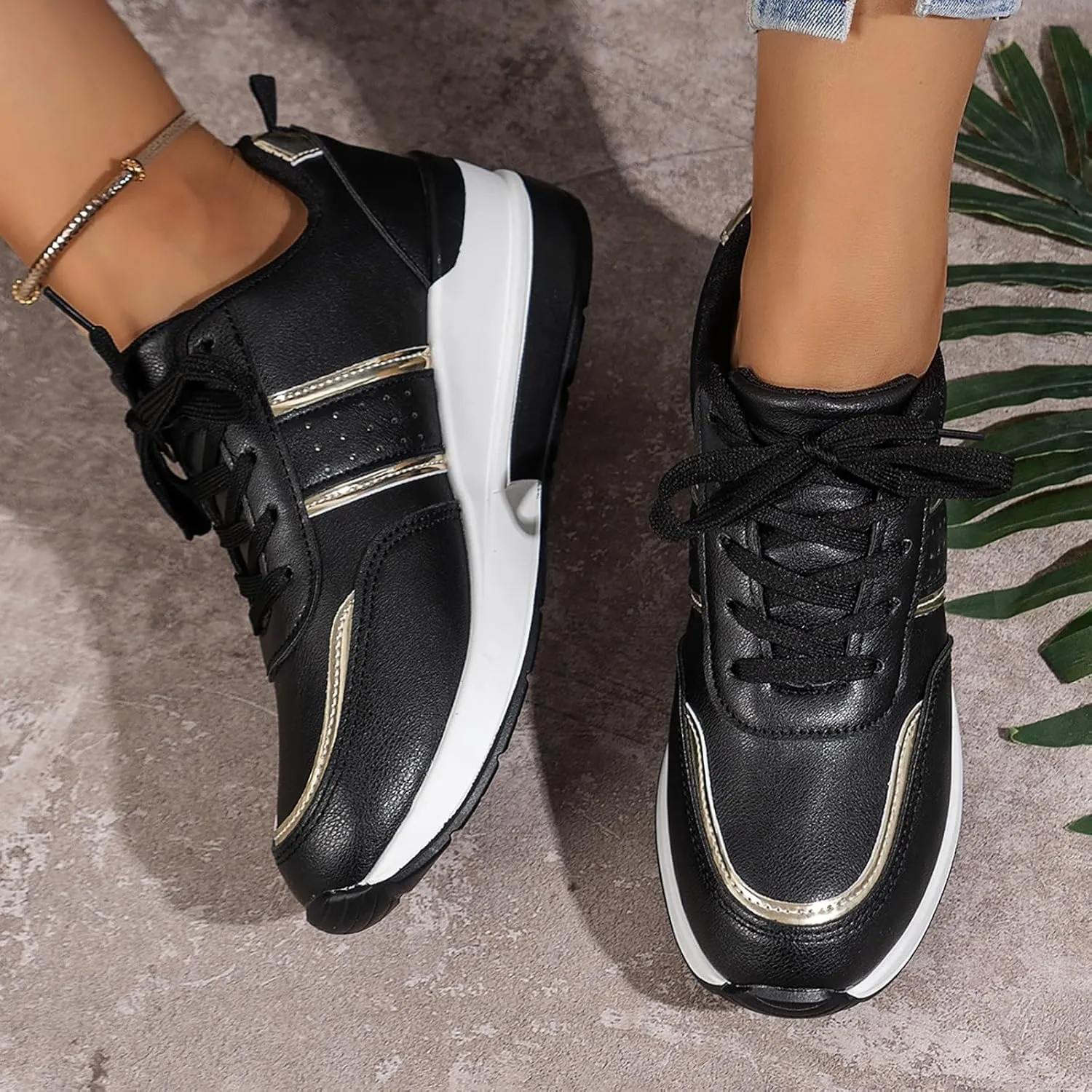 Womens Non Slip Slip On Shoes Casual Walking Sneakers Lightweight Canvas Comfortable Flat Fashion Loafers