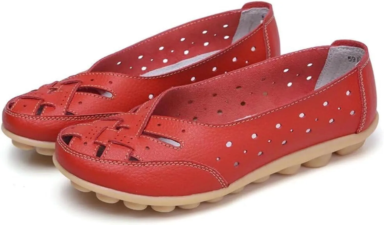 Womens Orthopedic Loafers in Breathable Leather Comfortable Hollow Soft Flats Sandals Summer Casual Slip-On Shoes Cutout Sole Slide Sports 2025 Comfort Sandals Out Round Toe Fashion Loafer