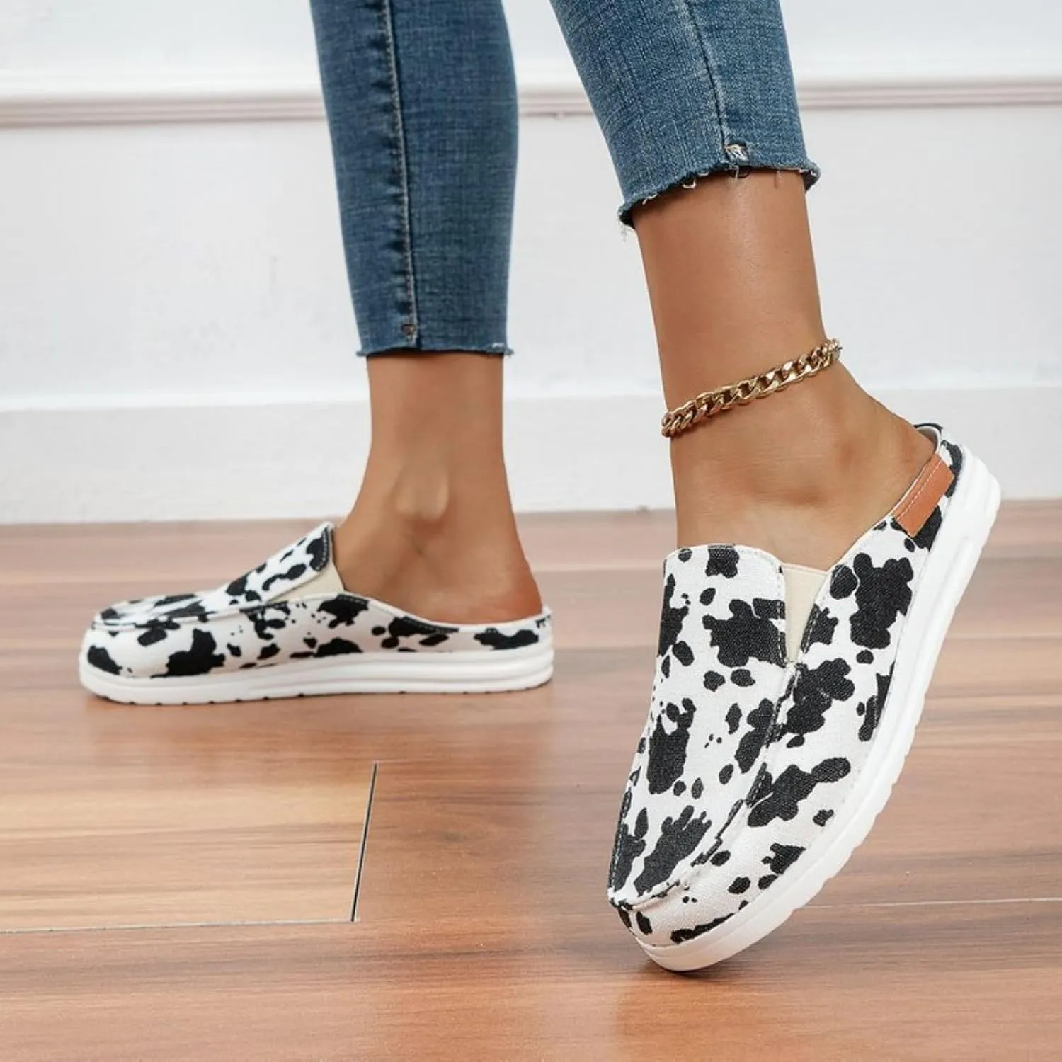 Womens Orthopedic Sandals for Nurses Lightweight Wide Width Sneakers Round Toe Flats Comfort Wear Shoes Casual Walking Shoes Open Back Loafers Canvas Slippers Non Slip Work Mule Flats Long Standing