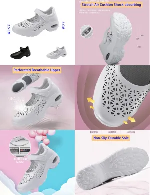 Women's Orthopedic Stretch Air Cushion Mary Jane Shoes Comfy Cloud Pro Cutout Breathe Wedge Running Fashion Sneakers