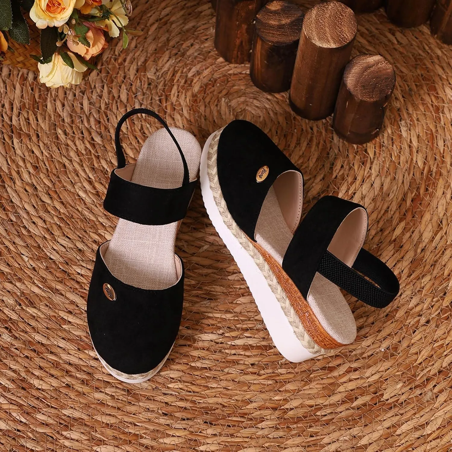 Women's Orthopedic Wedge Platform Sandals, Grey, Closed Toe, Ankle Strap, Comfortable, Casual