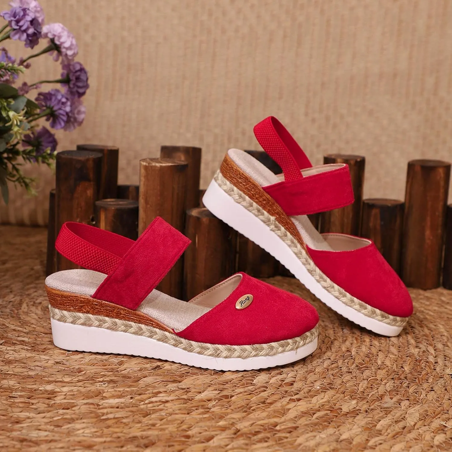 Women's Orthopedic Wedge Platform Sandals, Grey, Closed Toe, Ankle Strap, Comfortable, Casual