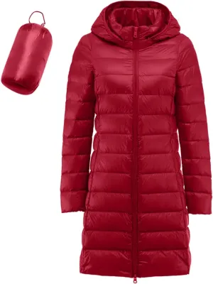 Women's Packable Lightweight Full Zip Jacket with Hood Quilted Winter Lightweight Coats Windproof Ladies Jackets