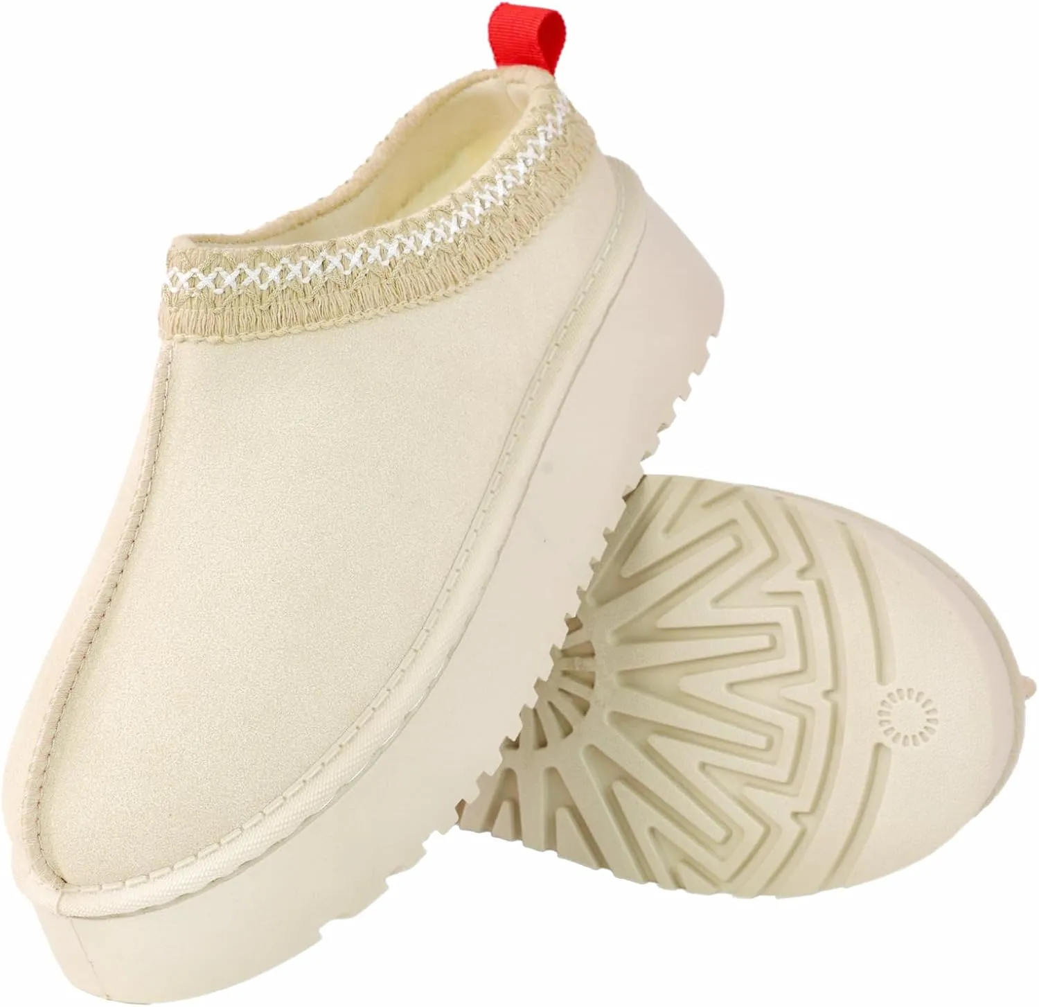 Women's Platform Slippers Winter Mini Boots Anti-Slip Suede Slip on Women Sneakers Fur Lined House Slippers for Indoor Outdoor