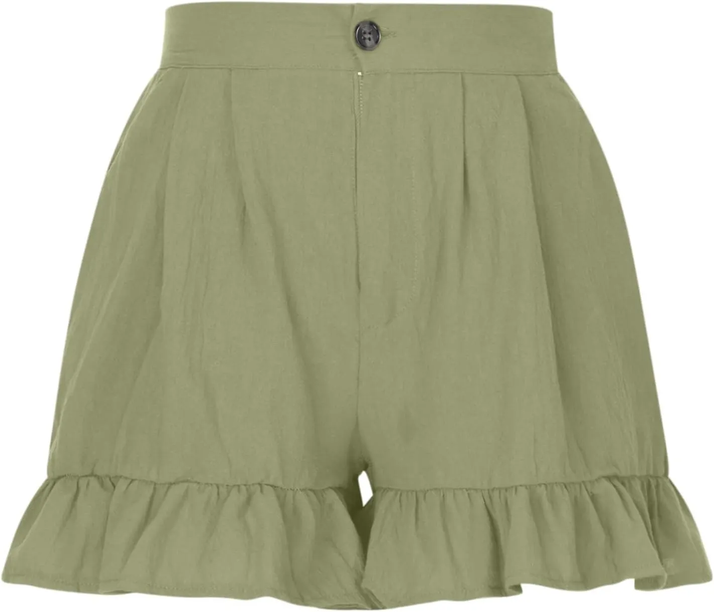 Women's Pleated Ruffle Flowy Dressy Shorts High Waisted Button Layered Short Pants Beach Vacation Trendy Outfits
