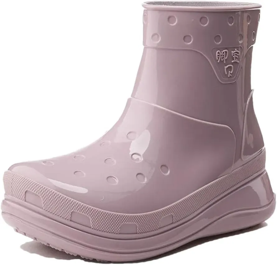 Women's Rain Boots Anti-Slip Mid-Calf Water Shoes For Work Fishing Trekking Crossing River