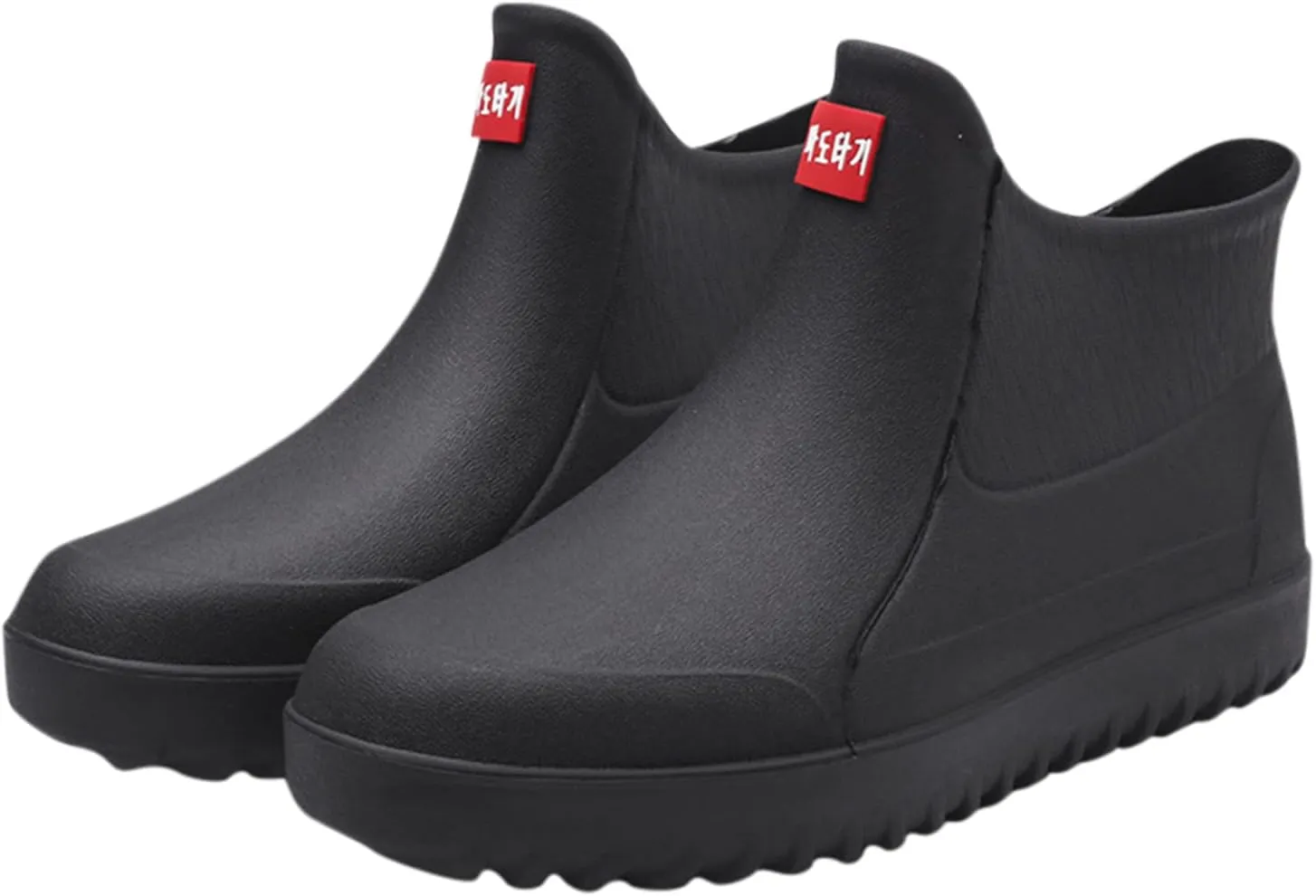 Womens Rain Boots Comfortable Mens Grounded Footwear Ruffle Ankle Booties Barefoot Shoes Casual Fall Short Rain Boots for Women Waterproof Garden Shoes Chelsea Boots