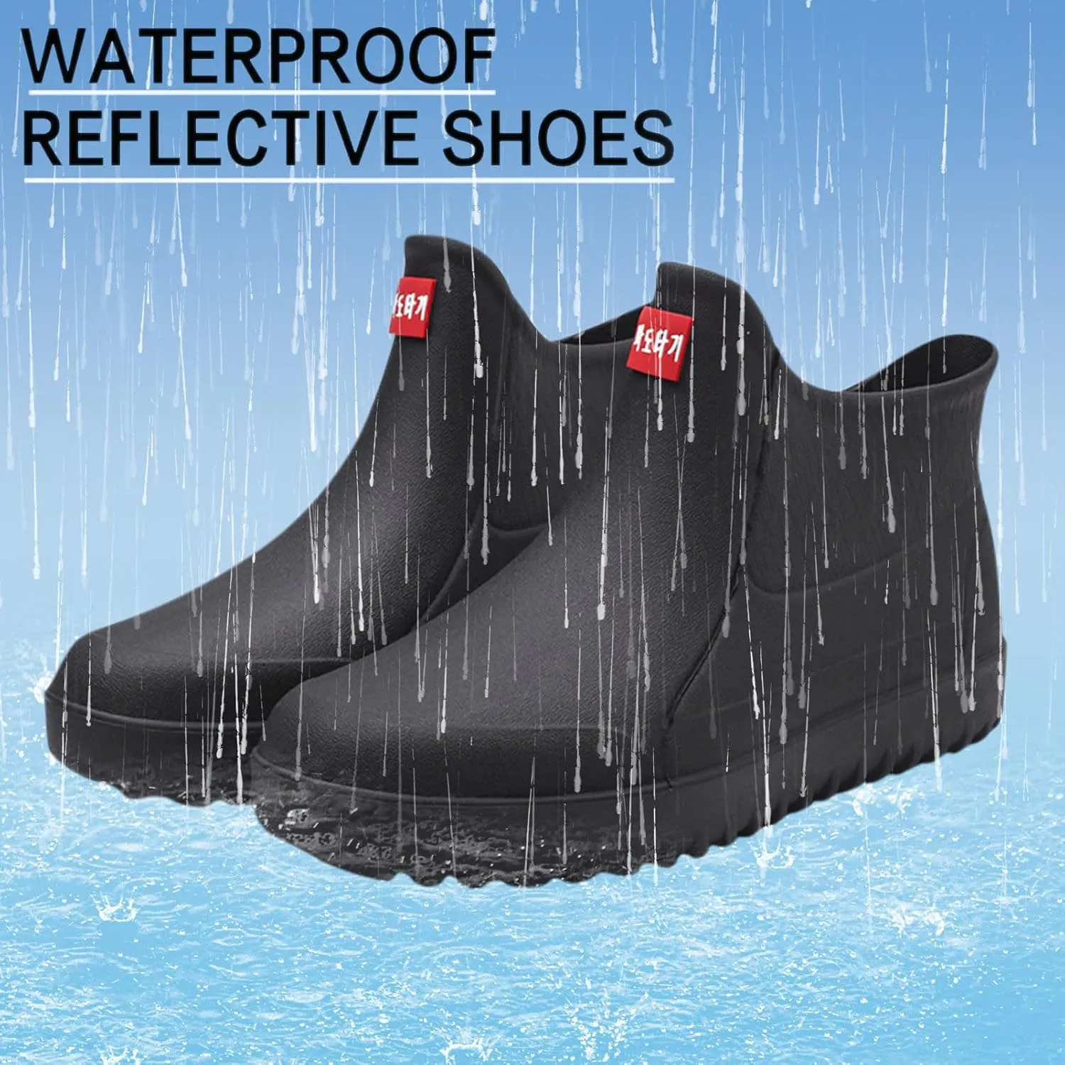 Womens Rain Boots Comfortable Mens Grounded Footwear Ruffle Ankle Booties Barefoot Shoes Casual Fall Short Rain Boots for Women Waterproof Garden Shoes Chelsea Boots