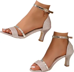 Womens Sandals Open Toe Dress Sandals with Ankle Strap Wedding Party Black Prom Heels Summer Dress Shoes