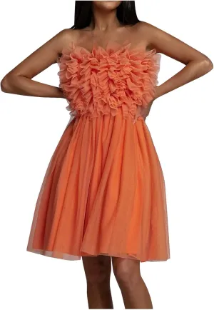 Womens Sexy Strapless Dress Fashion Sheath Skirts Puffy Sleeveless Elegant Gowns Dresses Prom Wedding Business Wear