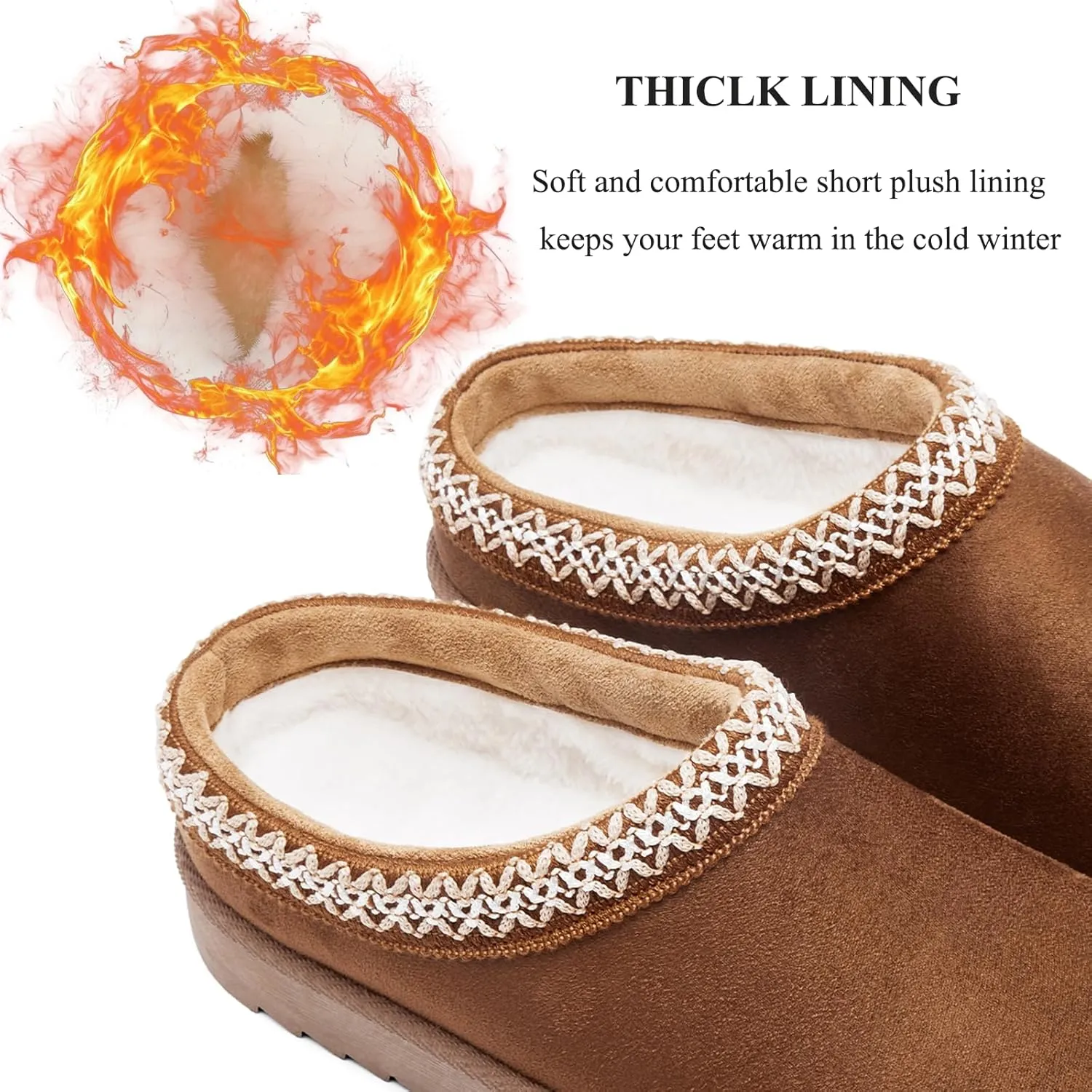 Women's Slippers Platform Mini Boots Anti-Slip Boot For Outdoor Short Ankle Boot Fur Fleece Lined Sneakers House slippers