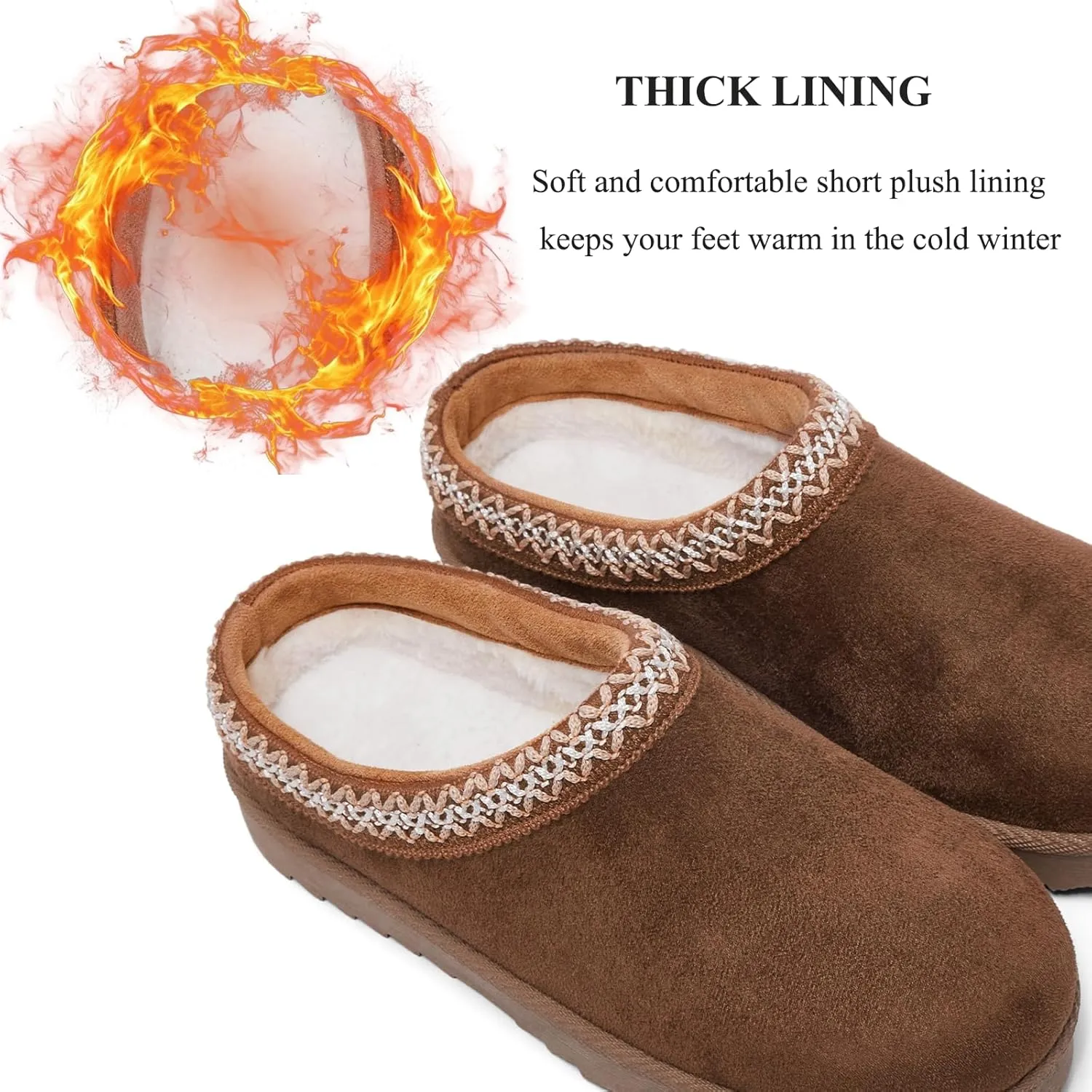 Women's Slippers Platform Mini Boots Anti-Slip Boot For Outdoor Short Ankle Boot Fur Fleece Lined Sneakers House slippers