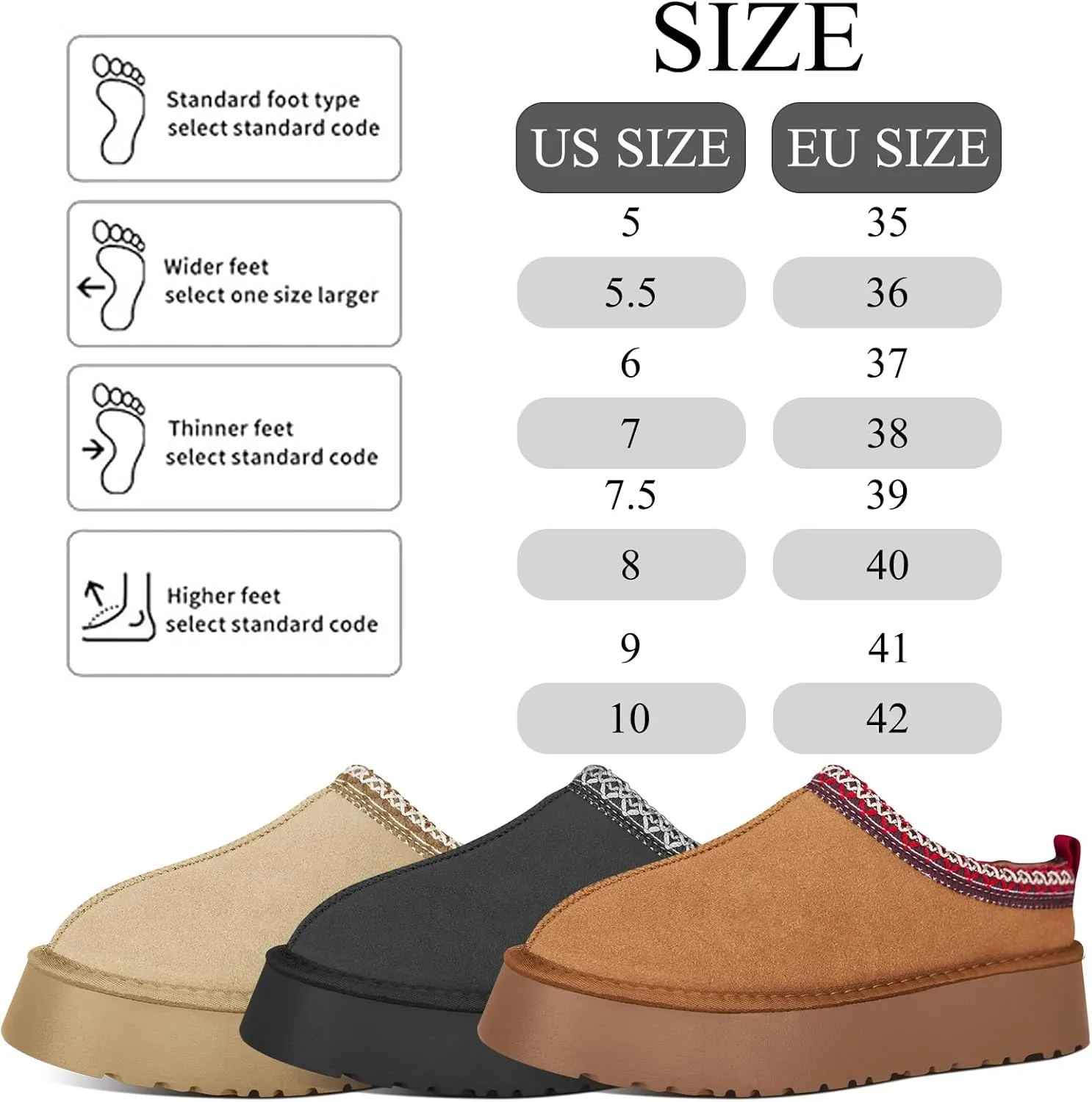 Women's Slippers Platform Mini Boots for Women Short Ankle Boot Fur Fleece Lined House Slippers Anti-Slip Boot For Outdoor