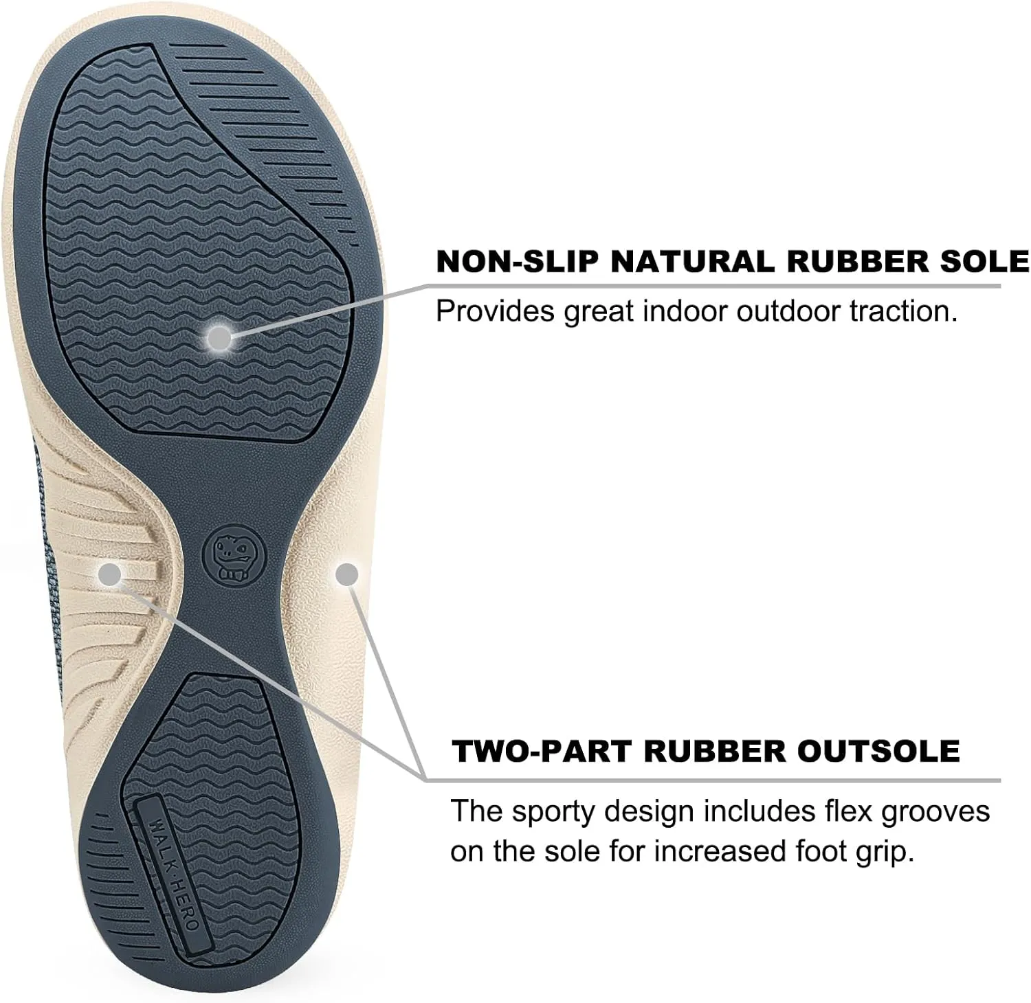 Womens Slippers with Arch Support, Walkhero House Slippers for Women with Suede Insole and Velvet Lining, Slip on Clog Indoor Outdoor House Shoes with Anti-Skid Rubber Sole