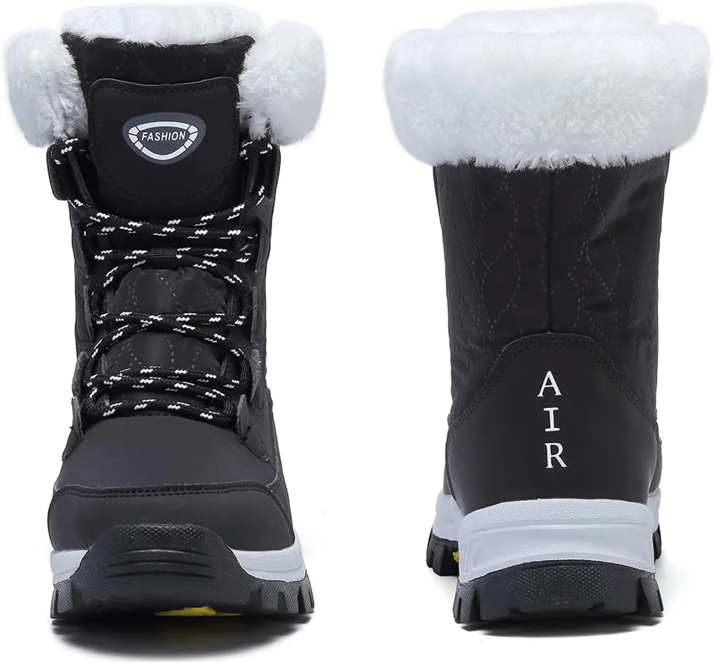 Womens Snow Boots Winter Waterproof Warm Fur Lined Mid Calf Booties Comfortable Outdoor Anti-Slip Ankle Boots Walking Winter Shoes